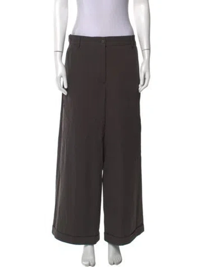 Pre-owned Bergfabel Wool Wide Leg Pants In Gray