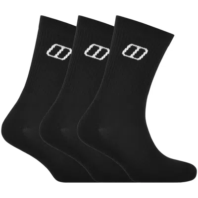 Berghaus 3 Pack Socks Black