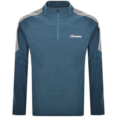 Berghaus Farndale Half Zip Tech T Shirt Blue