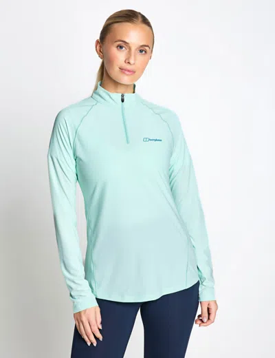Berghaus Women's 24/7 Tech Tee Long Sleeve Half Zip In Blue