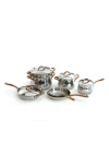Berghoff 11-piece Ouro Gold Stainless Steel Cookware Set In Silver