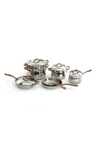 Berghoff 11-piece Ouro Gold Stainless Steel Cookware Set In Silver
