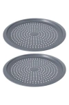 Berghoff 2-pack Gem Nonstick Perforated Pizza Pans In Gray