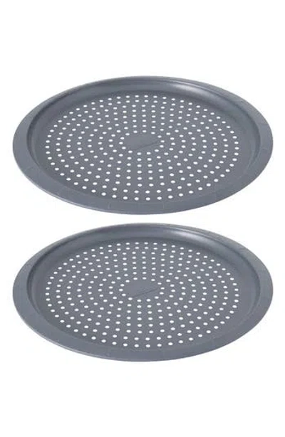 Berghoff 2-pack Gem Nonstick Perforated Pizza Pans In Gray