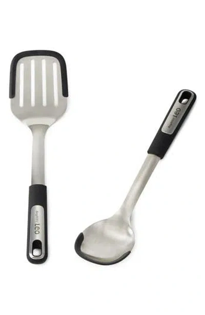 Berghoff 2-piece Turner Spatula & Serving Spoon Set In Silver