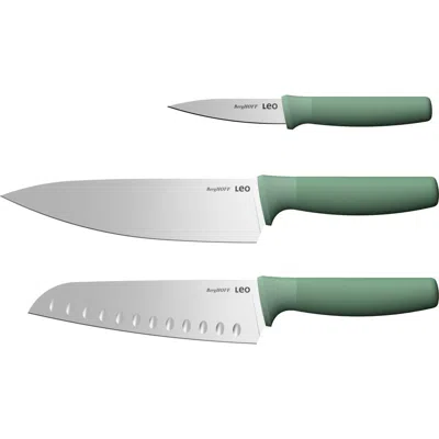 Berghoff 3-piece Stainless Steel Advanced Knife Set In Green