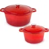 Berghoff 3-quart And 7-quart Dutch Oven Set In Red