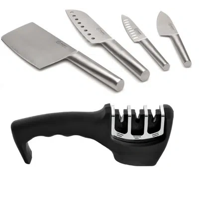 Berghoff 5pc Santoku Knife Set With Sharpener In Metal