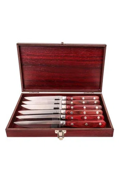 Berghoff 7-piece Stainless Steel Steak Knife Set In Red