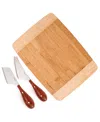 Berghoff Bamboo 3-piece Rectangle Board And Aaron Probyn Cheese Knives Set