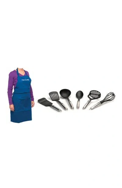 Berghoff Apron & Munich Utensil 7-piece Set In Black/blue