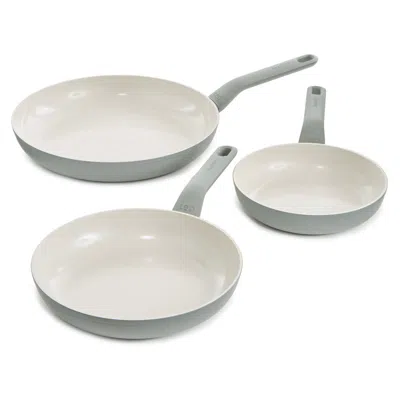 Berghoff Balance 3pc Non-stick Ceramic Frying Pan Set, Recycled Aluminum, Moonmist In Gray