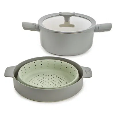 Berghoff Balance 3pc Nonstick Ceramic Steamer Set, Recycled Aluminum In Gray