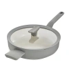 Berghoff Balance Ceramic 3.1-qt. Saute Pan With Long Handle And Glass Lid In Gray