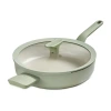 Berghoff Balance Ceramic 3.1-qt. Saute Pan With Long Handle And Glass Lid In Green