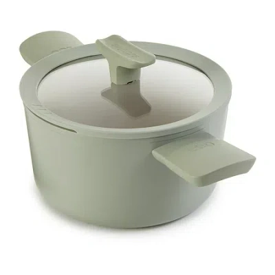 Berghoff Balance Ceramic 3.3-qt. Stockpot With Glass Lid In Green