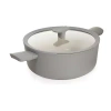 Berghoff Balance Ceramic 6.5-qt. Stockpot With Glass Lid In Gray