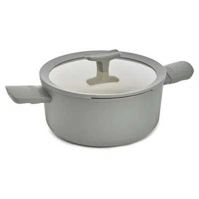Berghoff Balance Non-stick Ceramic Stockpot 10", 4.6qt. With Glass Lid In Gray