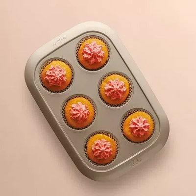 Berghoff Balance Nonstick 6-cup Cupcake Non-stick Muffin Pan In Green