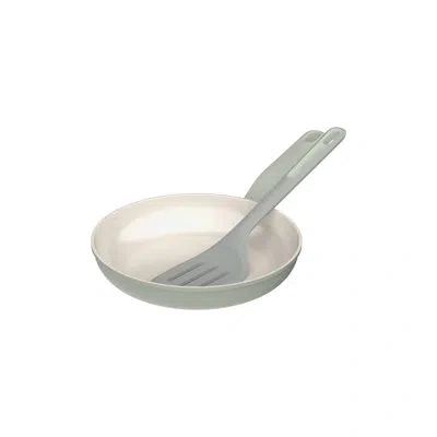 Berghoff Balance Non-stick Ceramic 2pc Fry Pan 9.5" And Nylon Turner, Recycled Aluminum, Moonmist In Green