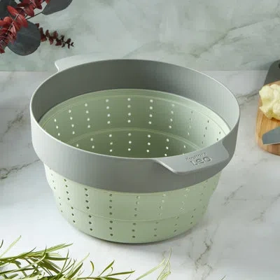 Berghoff Balance Nonstick Silicone Collapsible Steamer Basket & Strainer 10", Recycled Material, Sage In Green