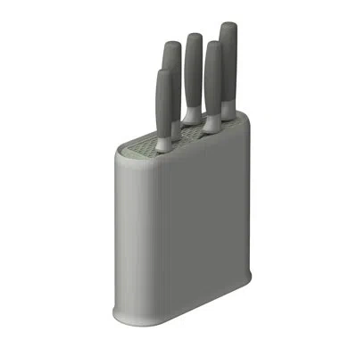 Berghoff Balance Non-stick Stainless Steel 6pc Knife Block Set, Recycled Material, Green In Gray