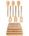 Berghoff Bamboo 10 Piece Patterned Utensil Set In Multi