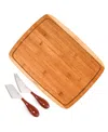Berghoff Bamboo 3-piece Rectangle Board And Aaron Probyn Cheese Knives Set