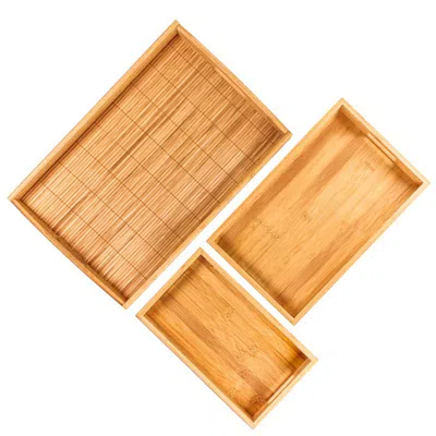 Berghoff Bamboo 3 Piece Tray Set In Neutral