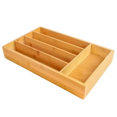 Berghoff Bamboo 5-slot Flatware Organizer, 13.5" X 8.25" In Brown