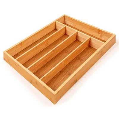 Berghoff Bamboo 5-slot Flatware Organizer, 13.75" X 9.75" In Brown
