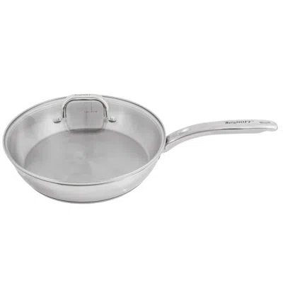Berghoff Belly Shape 18/10 Stainless Steel 10.5" Skillet With Glass Lid, 2.5qt. In Transparent