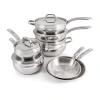 Berghoff Belly Shape 18/10 Stainless Steel 12-pc. Cookware Set In Silver