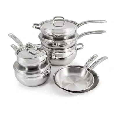 Berghoff Belly Shape 18/10 Stainless Steel 12-pc. Cookware Set In Silver
