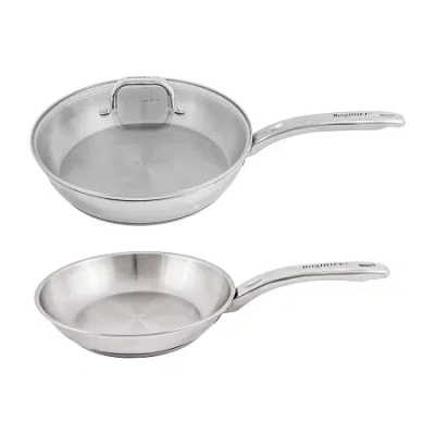 Berghoff Belly Shape 18/10 Stainless Steel 3-pc. Cookware Set In Silver