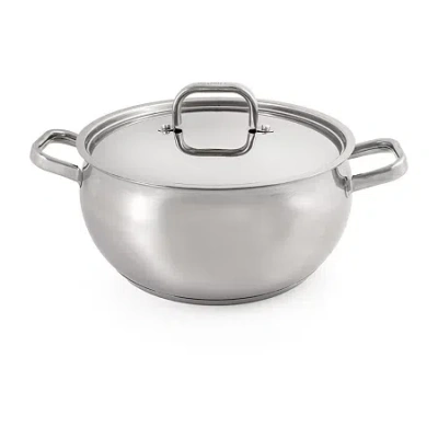 Berghoff Belly Shape 18/10 Stainless Steel 5.5-qt. Stockpot With Lid In Silver