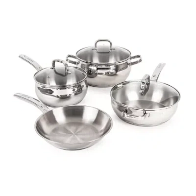Berghoff Belly Shape 18/10 Stainless Steel 7-pc. Cookware Set In Silver