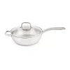 Berghoff Belly Shape 18/10 Stainless Steel 9.5" Deep Skillet In Silver