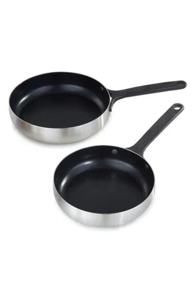 Berghoff Belly Tri-ply Stainless Steel 2-piece Fry Pan Set In Smokey Black