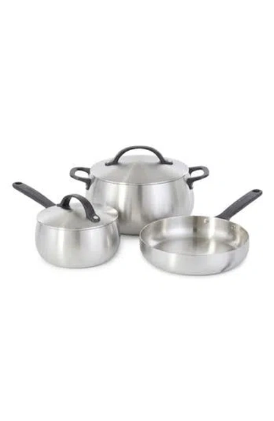 Berghoff Belly Tri-ply Stainless Steel 5-piece Cookware Set In Smokey Black