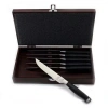 Berghoff Bistro 7-pc. Steak Knife Set With Wooden Case In Silver