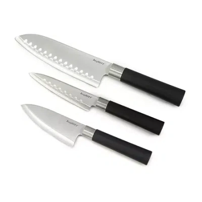 Berghoff Dina Codon Stainless Steel 3-pc. Santoku Knife Set In Black