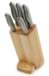 Berghoff Dina Entity 6-piece Knife Block Set In Silver