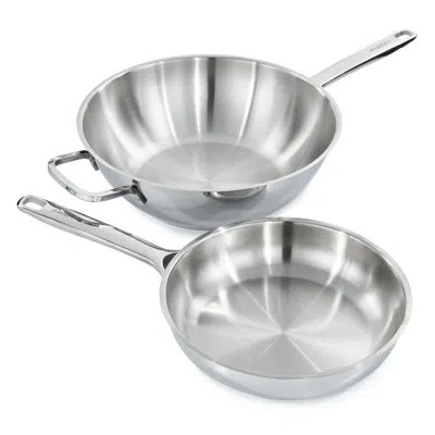 Berghoff Dina Helix 2pc Recycled 18/10 Stainless Steel Stir Fry Cookware Set