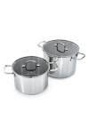 Berghoff Dina Helix 4-piece Stockpot Set In Silver