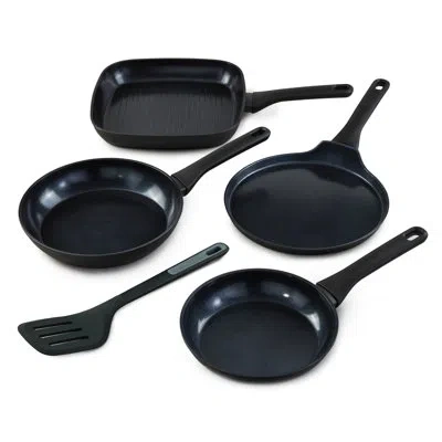 Berghoff Dina Helix 5pc Nonstick Specialty Pan Set With Turner, Recycled Aluminum In Black
