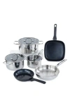 Berghoff Dina Helix 9-piece Cookware Set In Black