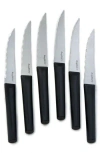 Berghoff Dina Matrix Set Of 6 Serrated Steak Knives In Black