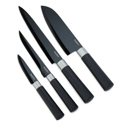 Berghoff Dina Prime 4pc Nonstick Stainless Steel Knife Set, Black