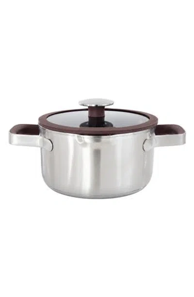 Berghoff Elements 18/10 Stainless Steel 1.5-quart Saucepan With Glass Lid In Silver